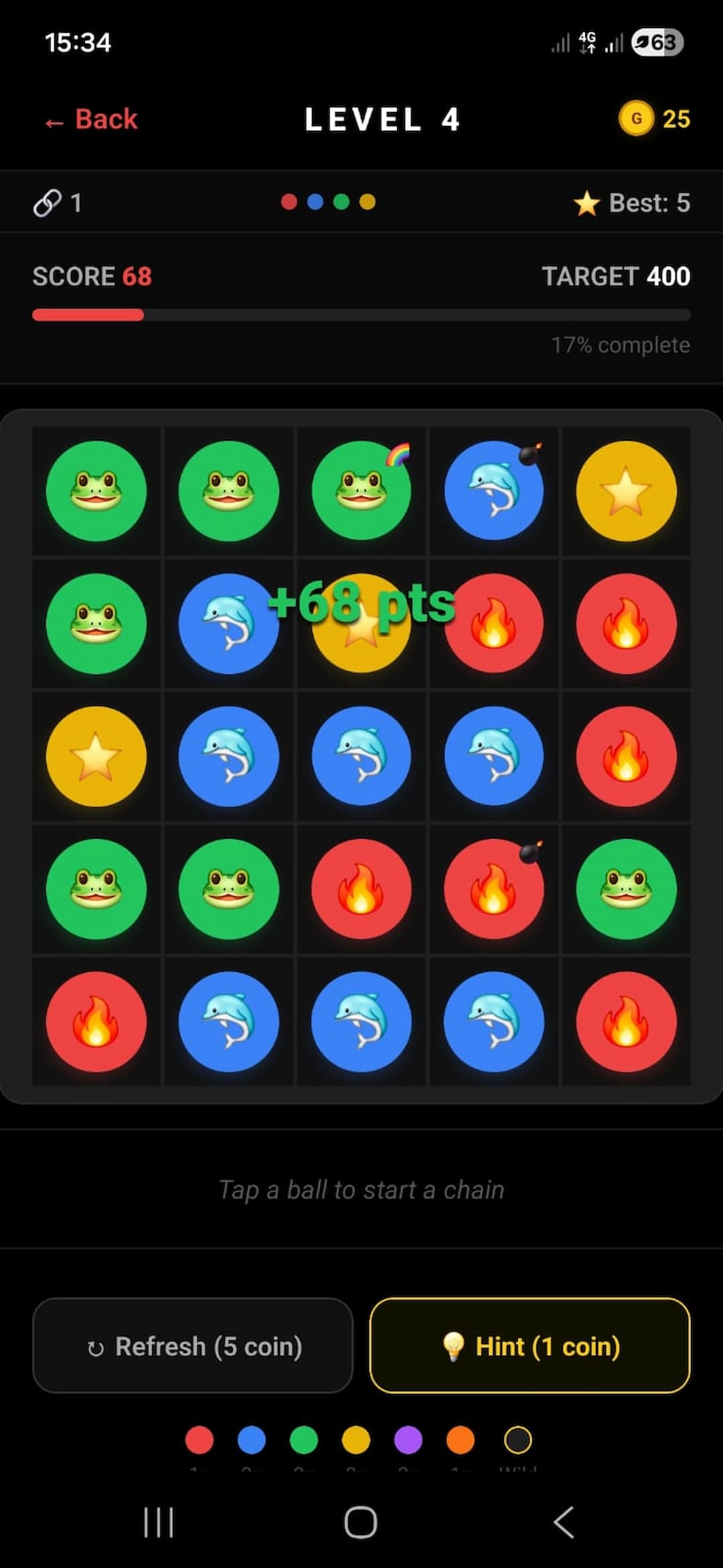 Ball Chain gameplay screen